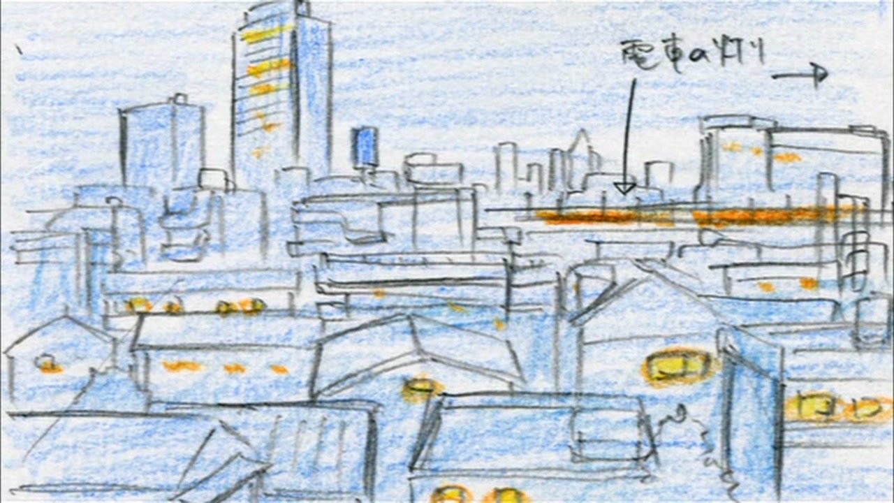 手描きの絵コンテ
